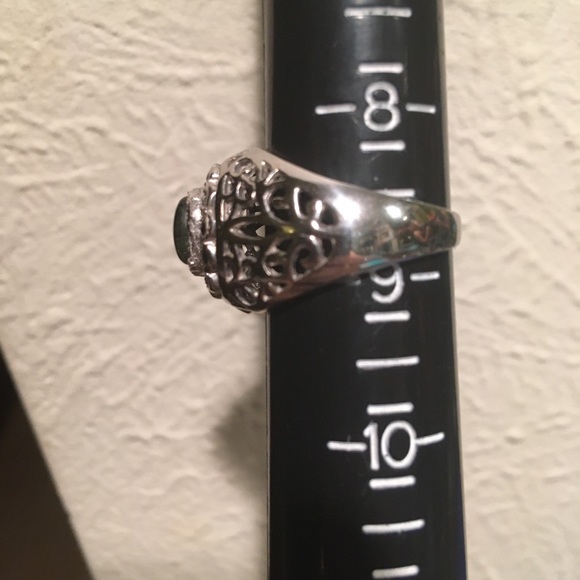 Black Star Sapphire Filagree Sterling Silver Ring - Picture 11 of 15